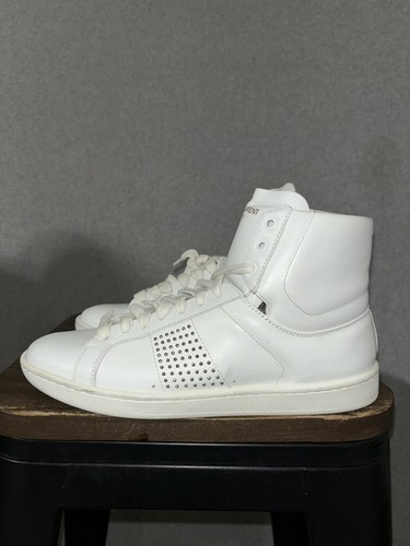 SAINT LAURENT Paris SL/01H 05 WHITE Leather HIGH-TOP Sneakers EUR-36 1/2 - Picture 7 of 19
