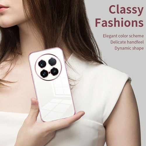 For vivo X100 Ultra Luxury Clear Plating Bumper Soft TPU Case Screen Protector - Picture 9 of 19