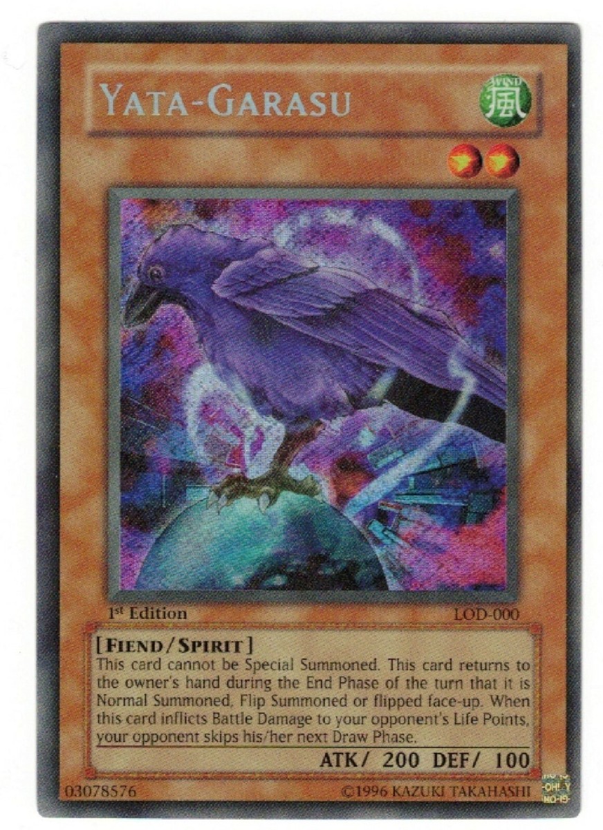 秘蔵 エラー faded 1st 遊戯王 八咫烏 初期 シク LOD-000 Yata Garasu (LOD-000) - 1st Edition - Secret Rare - Mint Condition