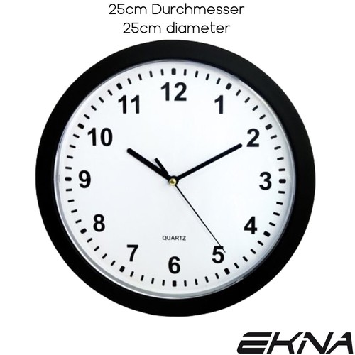 EKNA reloj de pared con caja fuerte reloj secreto con reloj de pared seguro negro 25 cm - Imagen 2 de 2
