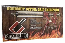 Butcher BBQ Pistol Grip Marinade Meat Injector Syringe Metal Handle 50cc
