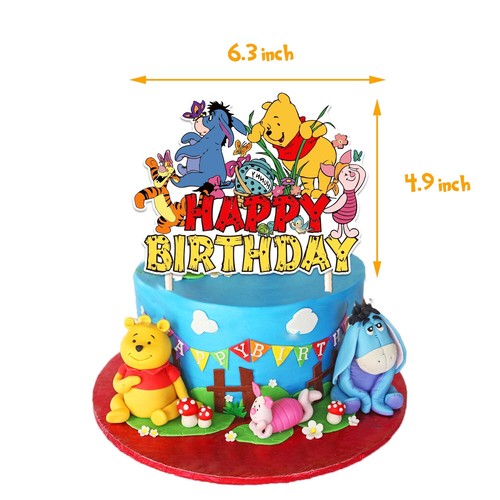 Winnie The Pooh Theme Birthday Party Decorate Set,Banner Balloons Cake Toppers - Picture 4 of 6