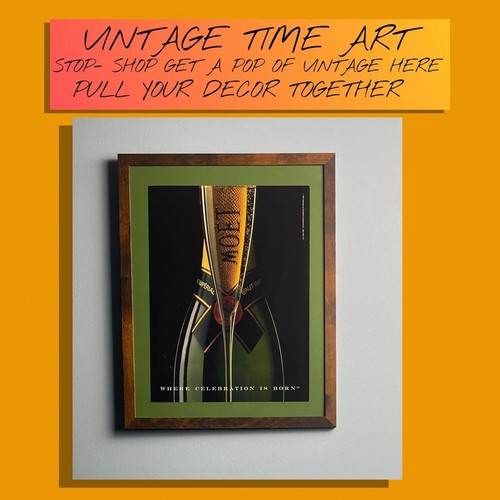 Cuadro Vintage Enmarcado Decoración Pared Publicidad Moet Brut Imperial Champagne - Imagen 3 de 6