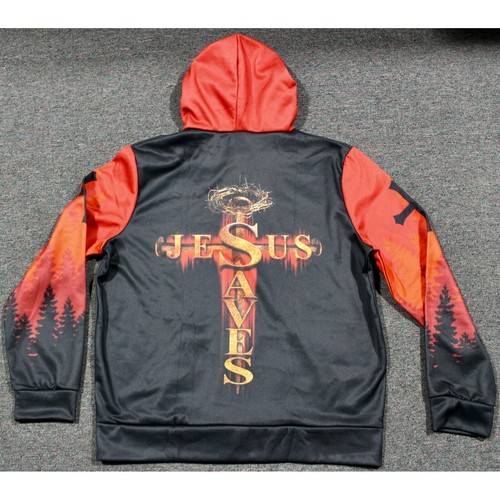 Jesucristo Salvó Mi Vida Cruz Cremallera Completa Sudadera con Capucha Sudadera Adulto XL - Imagen 3 de 9