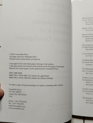 Proceedings 37th Boston University Conference Language Development BUCLD Books - Imagen 12 de 15