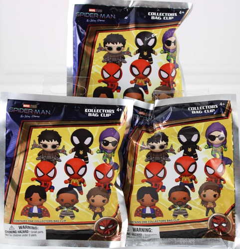 Spider-Man No Way Home Figural Bag Clip Lot OF 3 Blind Bags Rare Possible Sealed - Picture 4 of 9