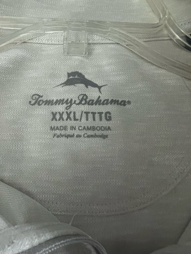 NEW! Men's Tommy Bahama Via Del Mar Half Zip Shirt - Coconut Cream Size XXXL 3X - Picture 7 of 8