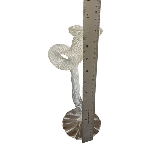 LEON APPLEBAUM TALL CANDLE HOLDER TWISTED ARTIST SIGNED 11.25 BLOWN ART GLASS - Picture 8 of 10