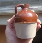 1890s RED WING POTTERY 4 1/4"MINIATURE JUG WITH RAISED RING AROUND MIDDLE