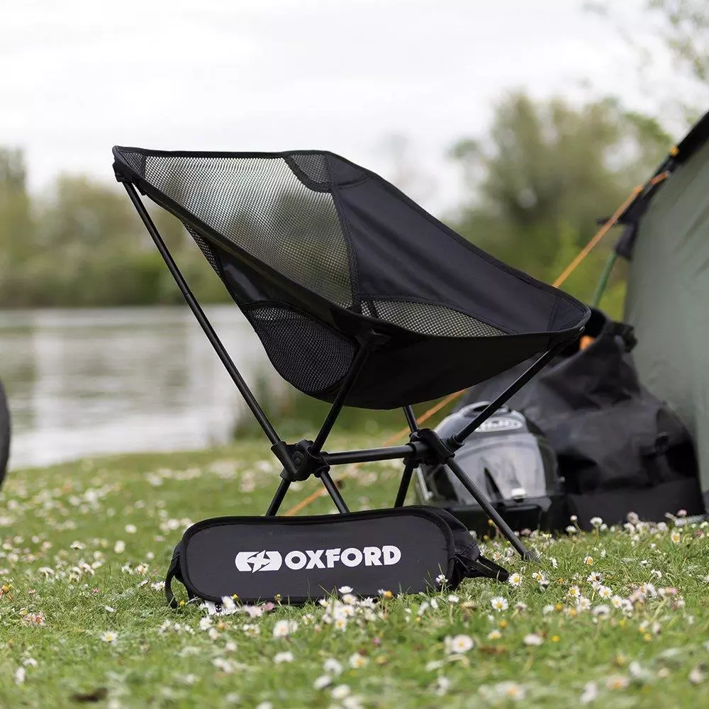 Oxford Motorcycle Camping Chair Outdoor Fold Up Lightweight With Carry Case