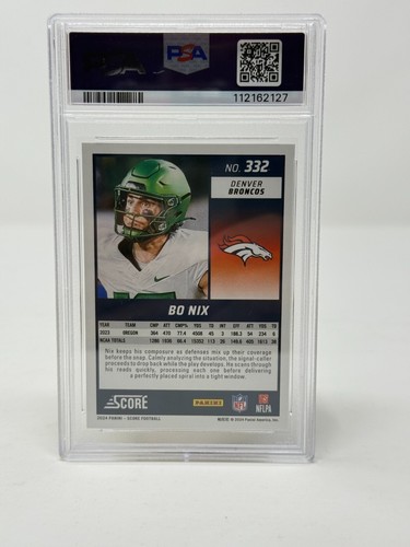 2024 PANINI SCORE #332 BO NIX ROOKIE RC PSA 10 - Picture 2 of 2