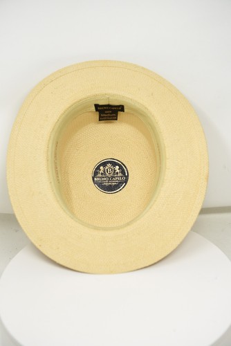 Bruno Capelo Straw Skimmer RARE! Boater Collection Hat Natural Sz Medium ~ 7 1/8 - Picture 15 of 19