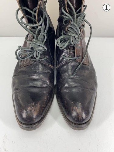 MIHARA YASUHIRO Boots Leather Black Brown Lace Up Boots Size 26cm - Picture 8 of 9