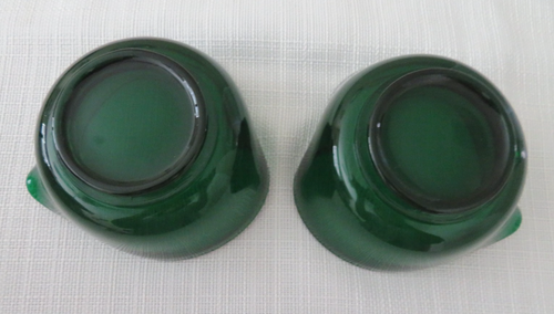 Pair Emerald Glo Fenton Heart Relish Condiment Bowls Exc Cond 1940-50's - Picture 9 of 9