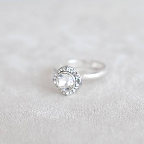 Brighton Vintage Cluster Ring klare Strass Kristalle Größe 8,75 Silberplatte - Bild 2 von 6