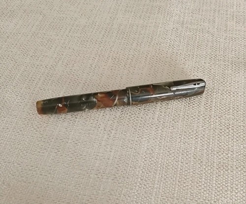 Vintage 1930's Waterman's IDEAL 3V REG US Fountain Pen Marbled Green Celluloid - Picture 24 of 24