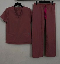 FIGS Scrub Set Casma Top Size S Livingston Pants S/P In Mauve
