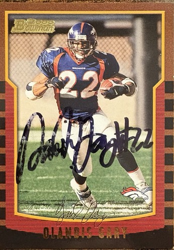 2000 Bowman Olandis Gary Signed Card- Broncos-Auto-Autographed