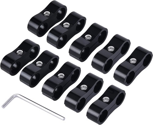 EVIL ENERGY 6AN Hose Separator Clamp, AN6 Fuel Line Mounting Clamp AN6, Black