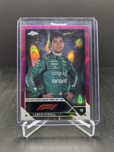 2023 Topps Chrome Formula 1 F1 Lance Stroll Portrait Fuchsia Lava 011/250 #43