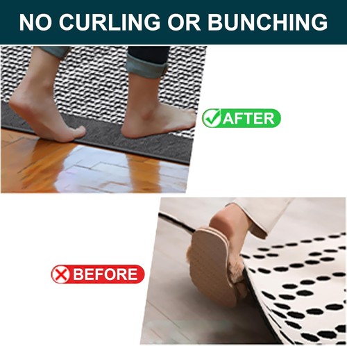 12 PCS Rug Pad Gripper, Washable Grippers for Tape, Non-Slip Carpet Black  - Picture 5 of 7