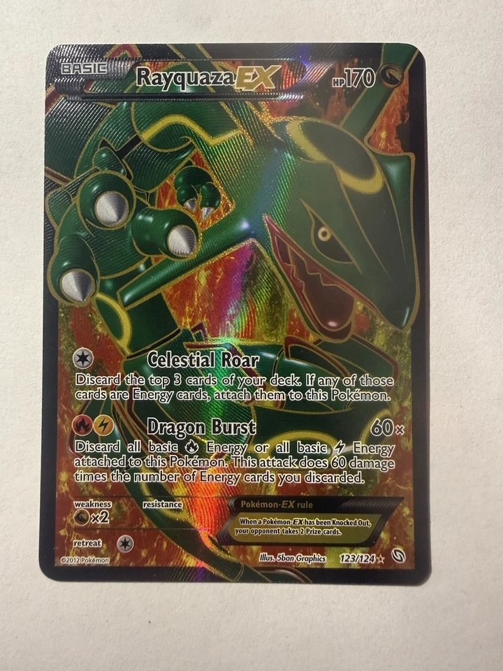 Pokemon TCG Rayquaza EX Full Art Card 123/124 Dragons Exalted - Image 1 of 4