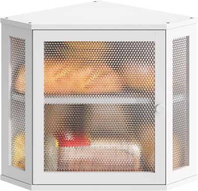 Corner Bread Box Kitchen Countertop Extra Large Capacity Farmhouse Bread Box