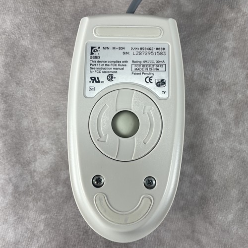 Logitech M-S34 Two Button Wired Ball Mouse - Picture 3 of 6