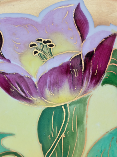 Stouffer Studio France Hand Painted Plate 8.5" Tulip Flowers Signed Harry Michel - Picture 8 of 14