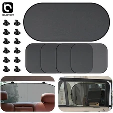 5PC Car Window Sun Shade Visor Side Front Rear Screen Mesh Cover UV Block Shield