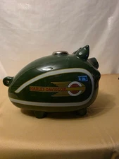 Harley-Davidson Large Piggy bank Rare Green 1936 Model Gas Tank 10x7 inches