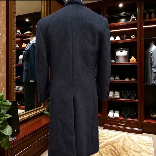 Polo Ralph Lauren Double Breasted Overcoat 40L Peak Lapel Chesterfield Velvet - Picture 9 of 23