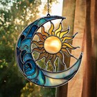 Sun And Moon Acrylic Suncatcher, Celestial Window Hanging, Spiritual Home Decor