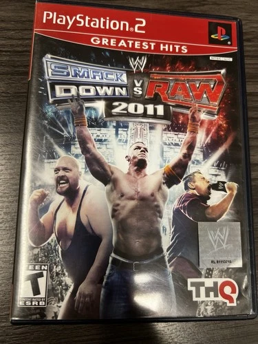 WWE SmackDown vs RAW 2011 (THQ, 2010) Playstation 2 PS2 Game w/ Manual