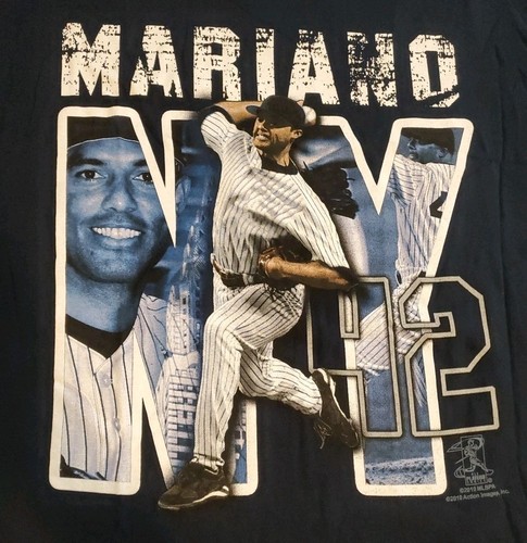 T-Shirt Vintage Mariano Rivera Blu 2010 Action Images NY Yankees Taglia L - Foto 3 di 6