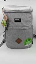 IGLOO Heritage Maxcold 10.5 qt 28 Can Backpack Cooler Bag HEATHER GRAYNew W/Tags