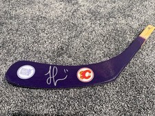 JONATHAN HUBERDEAU Calgary Flames Autograph SIGNED Hockey Cancer Stick Blade COA