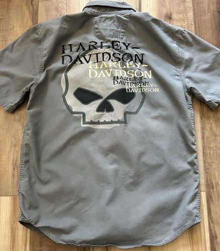 Mens Harley Davidson Short Sleeve Button Shirt Size Medium M