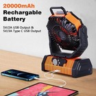 Portable Fans Battery Portable Camping Fan with 20000mAh Rechargeable Power Bank