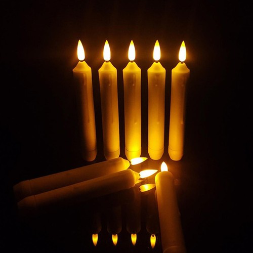12 Pcs Electronic Candle Light Flickering Candles Rechargeable Flameless - Picture 9 of 10