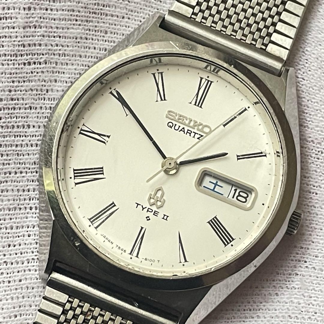 18mm Silver Watch Quartz 35mm 7546-8000 Dial Lug Vintage Type Seiko Case II - VintageWatches.PK 18mm Silver Watch Quartz 35mm 7546-8000 Dial Lug Vintage Type Seiko Case II - vintagewatches.pk