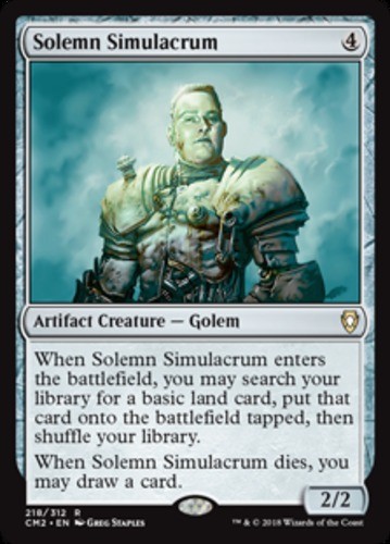 Light Play, English MTG Regular Solemn Simulacrum (218) Commander Anthology: Vol