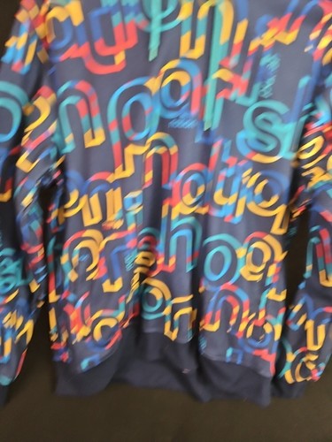 Men’s Parish Nation Hoodie Size 2XL Navy Multi Color Logo All Over Teal Hood - Picture 6 of 10
