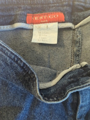 Vertigo Paris Denim Jeans Fr 36 Us 4 Corset Style Closure Flared Leg Rock Star - Picture 3 of 14