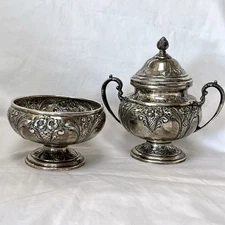 Vintage Frank M Whiting Sterling Silver Sugar & Waste Bowl 634 grams if Scrap