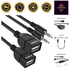 Durable USB to Aux Audio Adapter - 3.5mm to USB for Enhanced Car Audio - 2PCS