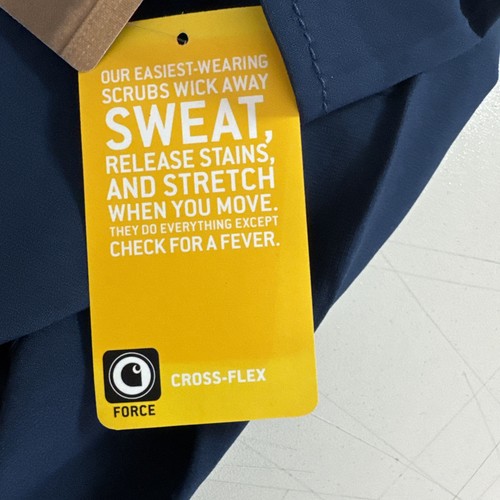 Carhartt Force Cross Flex Fast Dry Womens 4 way Stretch Scrub Top Sz Large Navy - Picture 9 of 12