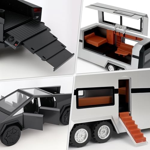Cyber Truck Toy for Kids, Alloy Cybertrucks Toy Pickup Truck Diecast Model Grey - Picture 8 of 8
