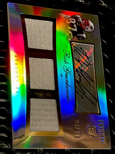 2010 ROB GRONKOWSKI TOPPS TRIBUTE RC TRIPLE RELIC JERSEY AUTO # /99 PATRIOTS !!! - Picture 11 of 14