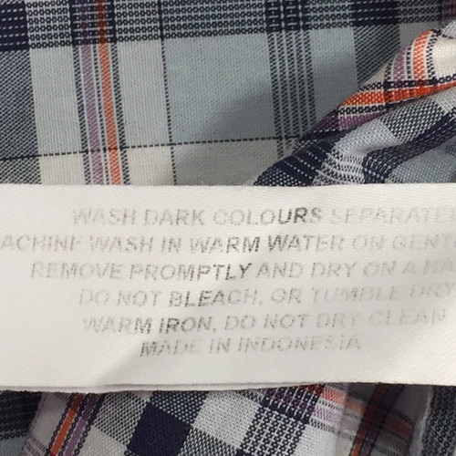 Van Heusen Men's Regular Fit Premium Cotton Blue Paid Short Sleeve Shirt Large - Bild 12 von 14